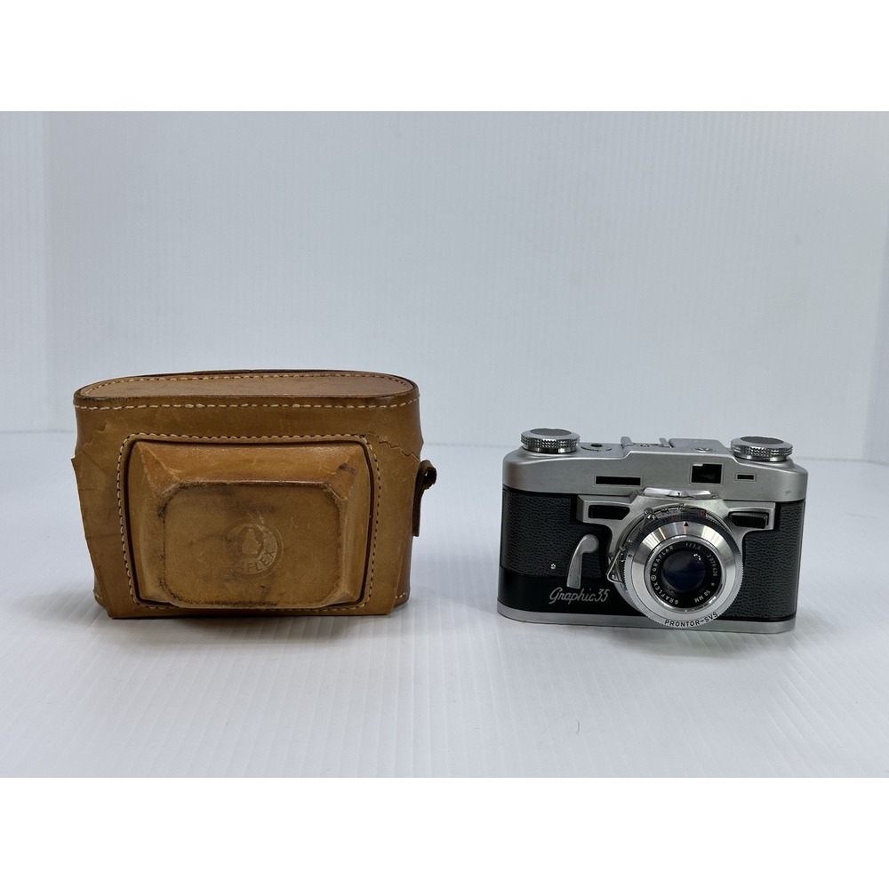 Graflex Graphic 35mm Film Camera Graflar 50mm F 3.5 Lens Germany Not Tested